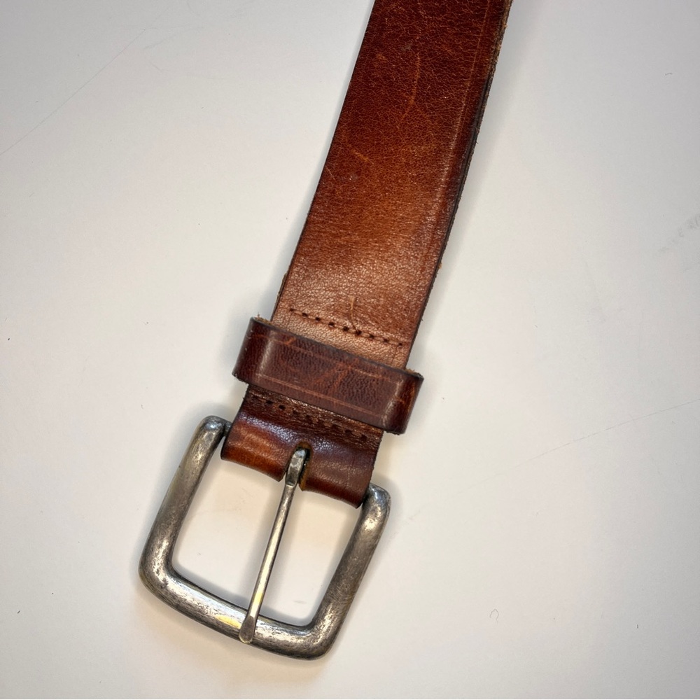 Vintage 90s Club Monaco brown leather belt